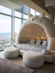 <span class=keywords><strong>Cama</strong></span> Gigante Blanca con Forma de Monstruo |   Muebles para Dormir Únicos y Divertidos para Niños |   Diseño Cómodo y Duradero - Product Image 4