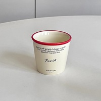 Mug haut en céramique rétro de luxe léger, style influenceur coréen Instagram, en forme de gobelet en papier, avec lettres et poignée, parfait pour