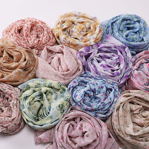 Châle semi-instantané en mousseline imprimée personnalisée <span class=keywords><strong>Maryam</strong></span> Khiban, léger, combinaison de Bawal et de Bandana, Indonésie, Malaisie - Product Image 2