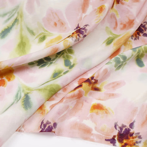 Mềm treo lên 100% <span class=keywords><strong>polyester</strong></span> cho vải màu hồng pha trộn với mực sơn và hoa in Linen giống như sườn xám Hanfu vải" - Product Image 1