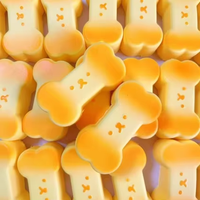 Jouet Squishy Animal Kawaii en Forme d'Os Jaune au Design Original, en Mousse PU Non Toxique, Faible MOQ, Fournisseur d'Usine