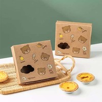 Boîte d'emballage en carton personnalisée avec logo imprimé pour donuts à emporter, vente en gros, pour gaufres et produits de boulangerie