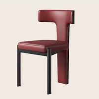 Chaise de salle à manger Modhomi, style nordique, siège en cuir de luxe, base en métal, pieds modernes, ensemble de meubles de salle à manger, chaises de salle à manger