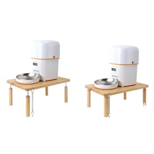 Comedero Ajustable de Madera para Mascotas con Tazón, Base de Alimentación Automática para Perros y Gatos, Soporte de Almacenamiento, Diseño Moderno - Product Image 1