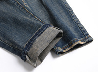 Jeans imprimés denim délavés pour hommes, brodés, paisley, crânes, hip hop, streetwear, boutons en cristal, respirant