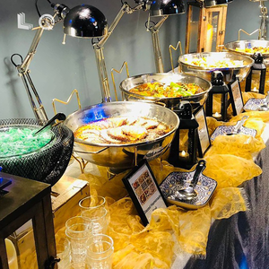 <span class=keywords><strong>Chafing</strong></span> <span class=keywords><strong>Dish</strong></span> Rond Doré de Luxe avec Couvercle en Verre Chauffe-Plats de Buffet pour Traiteur et Fêtes Marmite pour Maintien au Chaud - Product Image 4