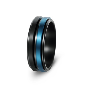 Hiphop Titanium Staal Twee Kleuren Rotatie Ringen Voor Mannen Vrouwen Zorgen Stress Verlichting Knokkel Sieraden Roterende <span class=keywords><strong>Ring</strong></span> Jongens Punk Cadeau - Product Image 5