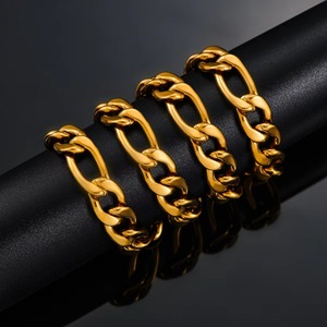 Chaîne de collier en acier inoxydable couleur or, maillons Figaro, épaisseur 3 mm/4,5 mm/6 mm/7,5 mm/9,5 mm/11,5 mm, bijoux unisexes pour les fêtes - Product Image 4