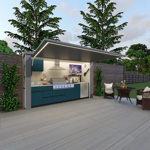 Mueble de cocina moderno de acero inoxidable para exteriores 2026 para parrilla de <span class=keywords><strong>gas</strong></span>, caseta con muebles para piscina y espacios al aire libre - Product Image 3