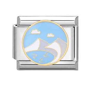 Módulo de Dijes Hecho a Mano con Base de Acero Azul Accesorios Italianos Personalizados Pulsera y Collar de Eslabones Creativos - Product Image 5