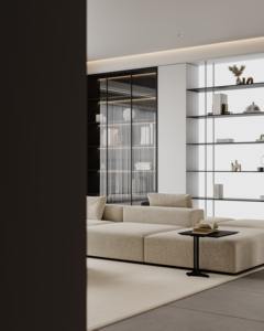 Luxe Italiaanse Lederen Sectionele Sofa Marmeren Salontafel Compleet Woonkamer Meubelset Voor Herenhuis Entertainment Ruimte - Product Image 6