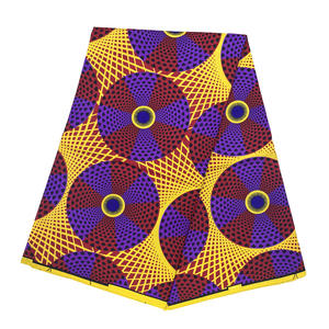 Nouveauté : Tissu Ankara <span class=keywords><strong>en</strong></span> polyester imprimé wax africain hollandais personnalisé, 6 yards, pour couture - Product Image 5