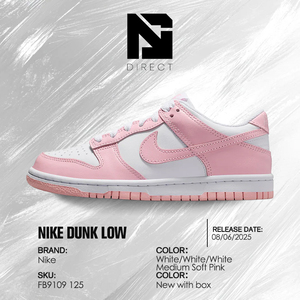 Zapatillas Nike Dunk Low GS 'Medium Soft Pink' de Piel para Skateboarding, con Cordones, Punta Redonda, Estilo Casual - Product Image 6