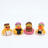 Jouets de bain personnalisés en caoutchouc de 2 pouces pour bébés, avec motifs imprimés, jouets de baignoire en forme de canard pour enfants, en vrac, mini, petits, en plastique