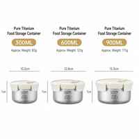 Conteneur de conservation alimentaire cylindrique en titane pur, hermétique, antibactérien, compatible micro-ondes, avec couvercle blanc cassé, design moderne