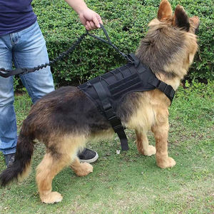 大型犬のペットハーネスの首輪とリーシュプルなしトレーニングの戦術的なステップは、ハンドルで格納式の反射サービスデザイナーを主導しました - Product Image 4