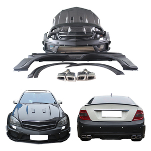 Kit de Carrocería de Fibra de Carbono para Benz Clase C C63 2012-2014, Faros Antiniebla, Parachoques Delantero/Trasero, Capó, Ajuste Universal, 1 Año de Garantía - Product Image 1