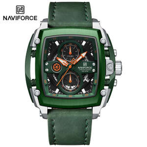 Nouvelle montre sport pour homme NAVIFORCE 8067, montre à quartz originale, étanche, bracelet en cuir, montre sport pour homme 2026 - Product Image 1