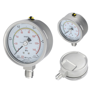 SYJT SY-Y100B-N Stainless Steel Vibration Resistant Glycerin Filled Hydraulic Pressure Gauge Barometer 1.6% Accuracy -0.1~60MPa