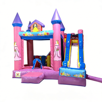 Château gonflable rose Princesse avec toboggan, en PVC écologique, capacité 500 kg, qualité commerciale, pour enfants, idéal pour anniversaire