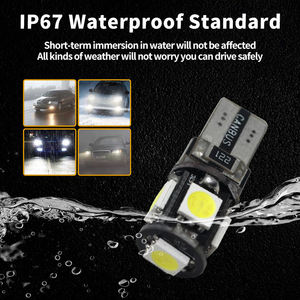 หลอดไฟรถยนต์ T10 Canbus สีขาว น้ำเงิน แดง 5 SMD 5050 LED รุ่น W5W 194 168 ป้องกันไฟแจ้งเตือนความผิดพลาด DC 12V หลอดไฟแบบ Wedge พร้อมตัวถอดรหัสสัญญาณไฟเลี้ยว - Product Image 6