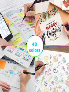 Stylos de couleur marqueurs à pointe fine stylos de dessin à pointe fine stylo Fineliner pour la journalisation écriture Note Art bureau - Product Image 5