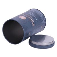 Boîte en métal cylindrique personnalisée pour thé en vrac, conteneur métallique pour grains de café, emballage en gros d'usine