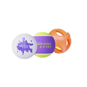 Bola mainan hewan peliharaan sangat elastis tahan gigitan gigi anjing bola mainan Gerinda