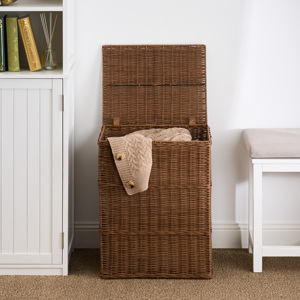 Joseph Rectangular Woven Resin Wicker <b>Laundry</b> Hamper 17.3 x 13.8 x 23.6 Espresso Brown - Product Image 5