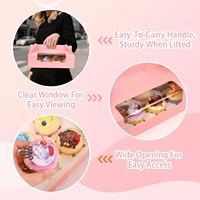 Boîtes à cupcakes portables pliables de 6 emplacements avec fenêtre et poignée en carton recyclable pour les faveurs de mariage et d'anniversaire