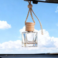 Flacon de parfum en verre en forme de cube d'eau 10 ml pour accessoires d'aromathérapie automobile, flacon de parfum pour voiture, flacon d'huile essentielle parfumée pour intérieur