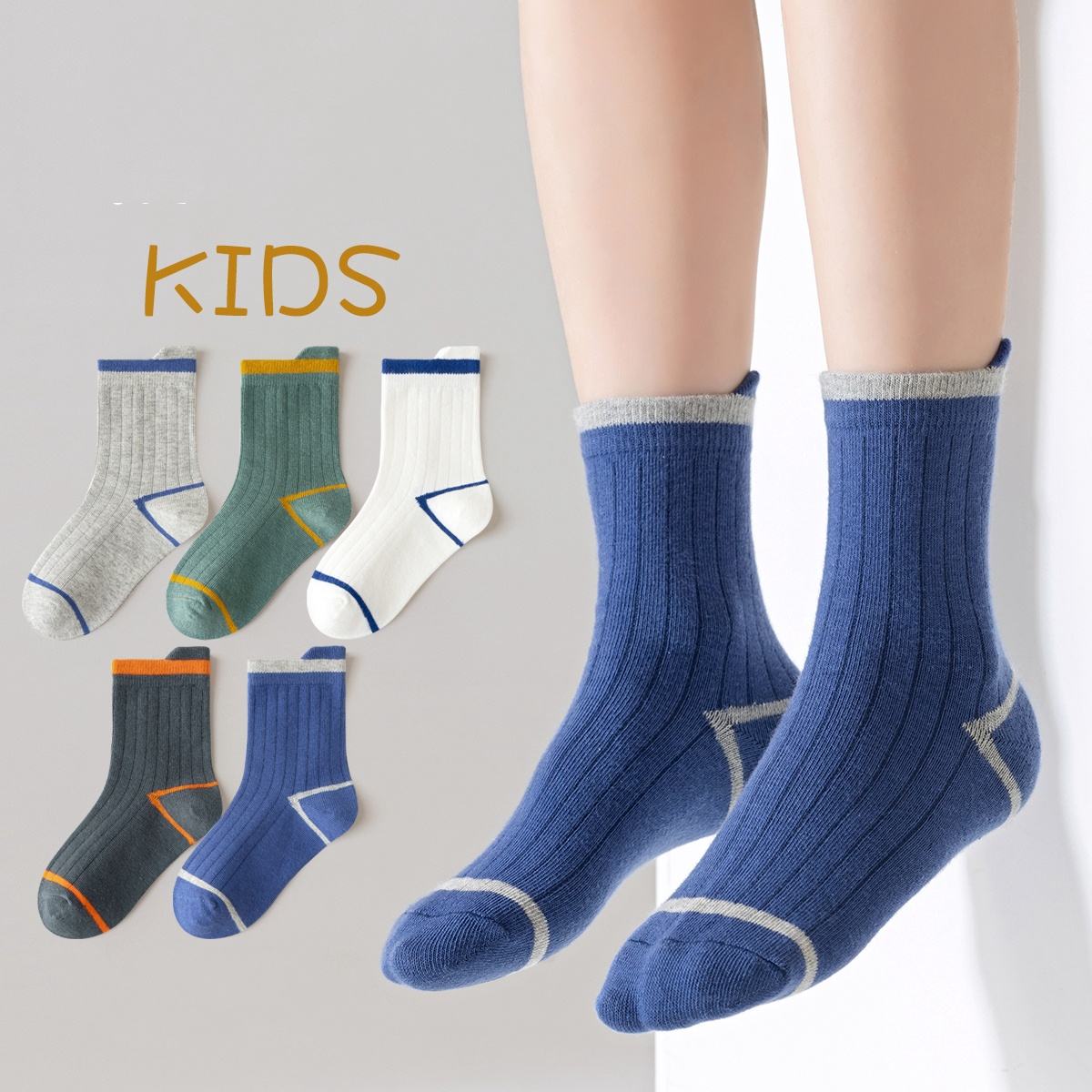 Boys Children Funny Designer Sports/Running/Athlete Striped/Classic Cotton Crew Unisex Kids Socks Wholesale