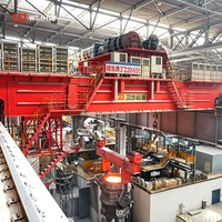 Grue de fonderie YZ 320 tonnes, conception à quatre poutres et quatre rails, système de freinage double, grue de transfert de lingots pour atelier