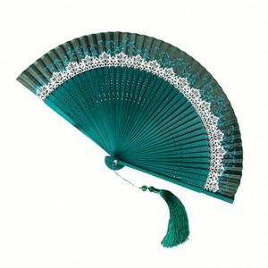 Éventail pliant portable de 21 cm en soie de style japonais, coloré et tendance, en bambou, pour la décoration intérieure et la photographie - Product Image 1