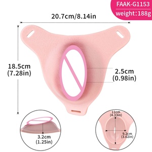 <b>Liquid</b> <b>Silicone</b> Wearing Sissy Strap on Chastity Leather Pants Adult Sex Toys - Product Image 5