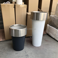 Dekorasi rumah Modern pot pot pot tanaman baja tahan karat besar vas lantai perak untuk pintu masuk pot bunga dalam ruangan modis