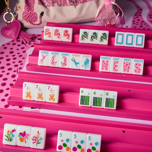 Custom Petal Pink Leopard American Mahjong Tiles Ready Stock Real Shot Fast Shipping - Product Image 2