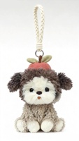 En gros, Porte-clés mousqueton en peluche écologique douce de 10 cm, forme 3D, motif léopard, boule de fourrure, fleur de voiture, dessin animé, pendentif de sac, cœur