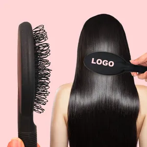 <span class=keywords><strong>Brosse</strong></span> à cheveux compacte en nylon pour extensions de cheveux, <span class=keywords><strong>boucle</strong></span> pour perruque, boucles arrondies, dents de peigne, fonction de démêlage et de brossage - Product Image 1