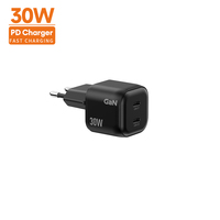 Chargeur mural AU 2 ports Type-C certifié CE 30W GaN à charge rapide PPS PD 3.0 pour téléphone, accessoires pour Vivo et ordinateur portable
