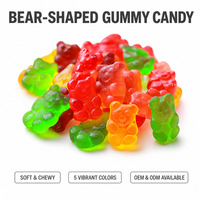 Bonbons Gélifiés Halal en Gros Forme Dessin Animé Doux et Moelleux Saveurs Personnalisées OEM Faible Teneur en Sucre Gommes aux Fruits en Sachet