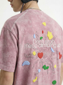 T-shirt streetwear oversize pour homme, coton vintage délavé à l'acide avec impression de citation « Don't Stop », mode urbaine - Product Image 5