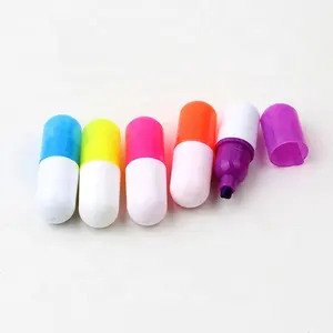 Novelty pill shaped mini highlighter pen for promotion and supermarket