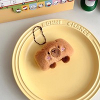 Mini-aliments de simulation : Pain, hamburger, beignet, croissant, peluches Capybara, dauphin, croissant, jouet en peluche, porte-clés