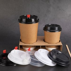Vasos de Papel Desechables para Café, Té con Leche, con Tapa y Doble Pared Ondulada, con Logotipo Impreso Personalizado, 7oz, 8oz, 9oz, 10oz, 12oz, 13oz, 14oz - Product Image 2