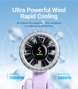 Diveblues Ventilatore <span class=keywords><strong>Portatile</strong></span> 3-in-1 da Esterno, Mini Jet Turbo, Potente Ventilatore <span class=keywords><strong>Portatile</strong></span>, <span class=keywords><strong>Condizionatore</strong></span> d'Aria Palmare, Ventilatore a 5 Velocità Pieghevole, Alimentazione Elettrica 4000mAh - Product Image 5