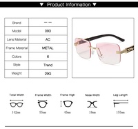 Logo personnalisé nuances carrées sans monture léopard lunettes de soleil nuances marque femmes lunettes mode luxe lunettes de soleil 2024