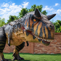 Statue de dinosaure animatronique de simulation grandeur nature, modèle Carnotaurus à servomoteur pour utilisation en extérieur (foire et centre commercial)