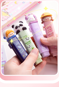 Gommes à crayons rétractables de conception mignonne de poussée pour des fournitures scolaires d'enfants - Product Image 2