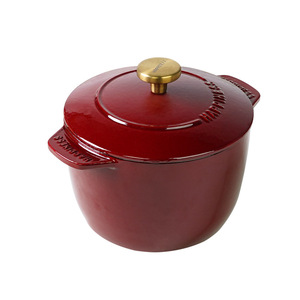 Olla de Hierro Fundido Esmaltado, Olla de Hierro Fundido para Guisos, Olla Multifuncional para Cocinar Sopas y Estofados - Product Image 1